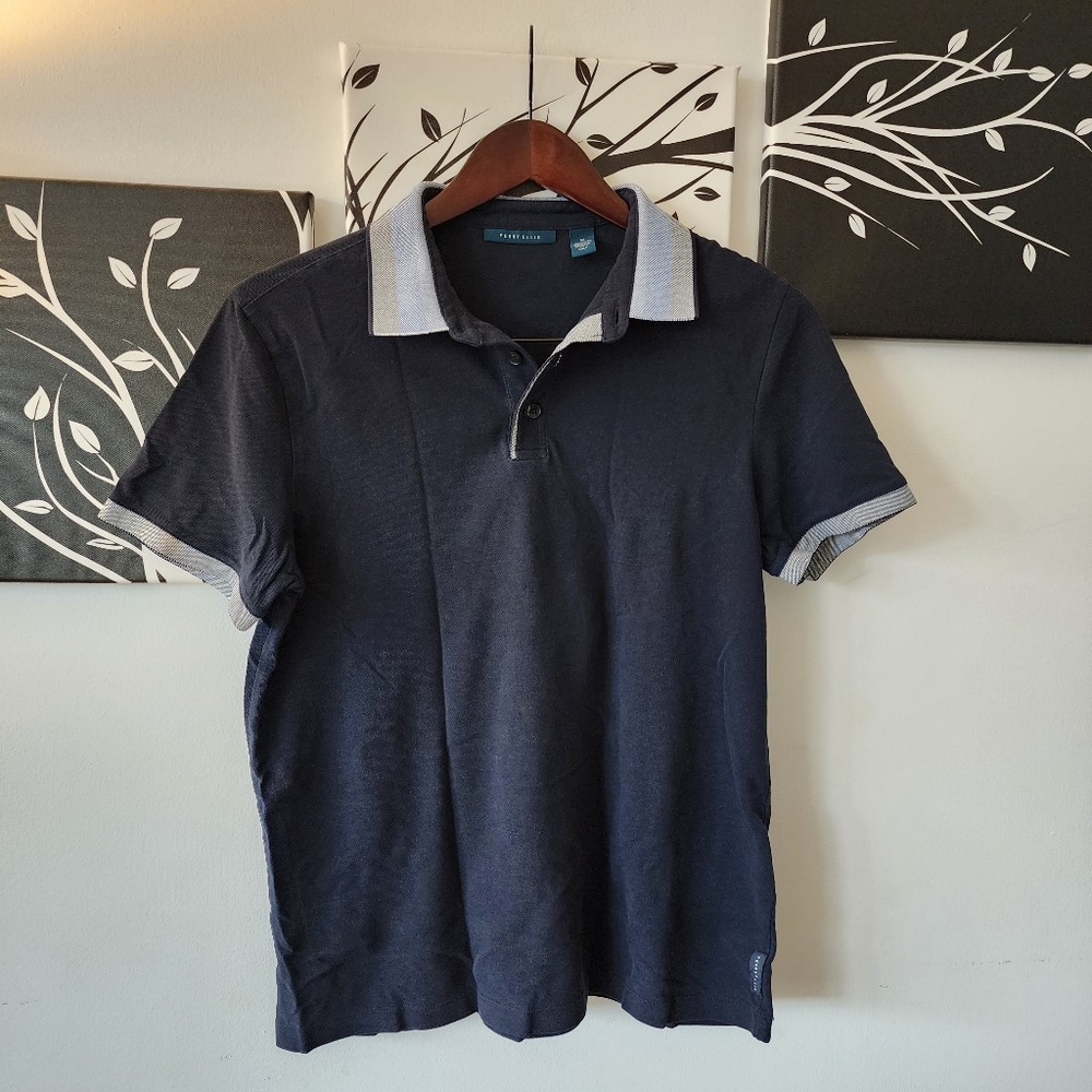 Perry Ellis Slim Fit Buttoned Polo Shirt (Medium)
